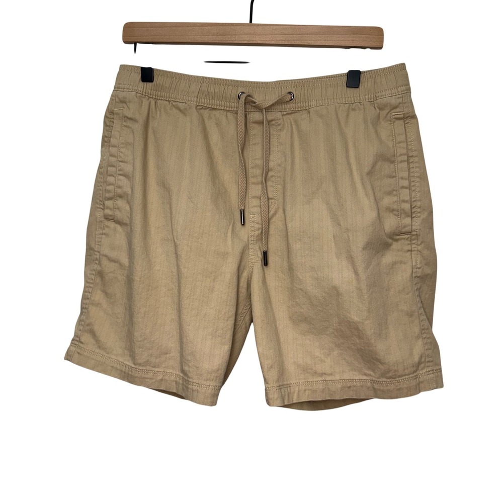 Gap Mens Khaki Drawstring Shorts Tan Cotton Stretch Size M‎ 7 Inseam